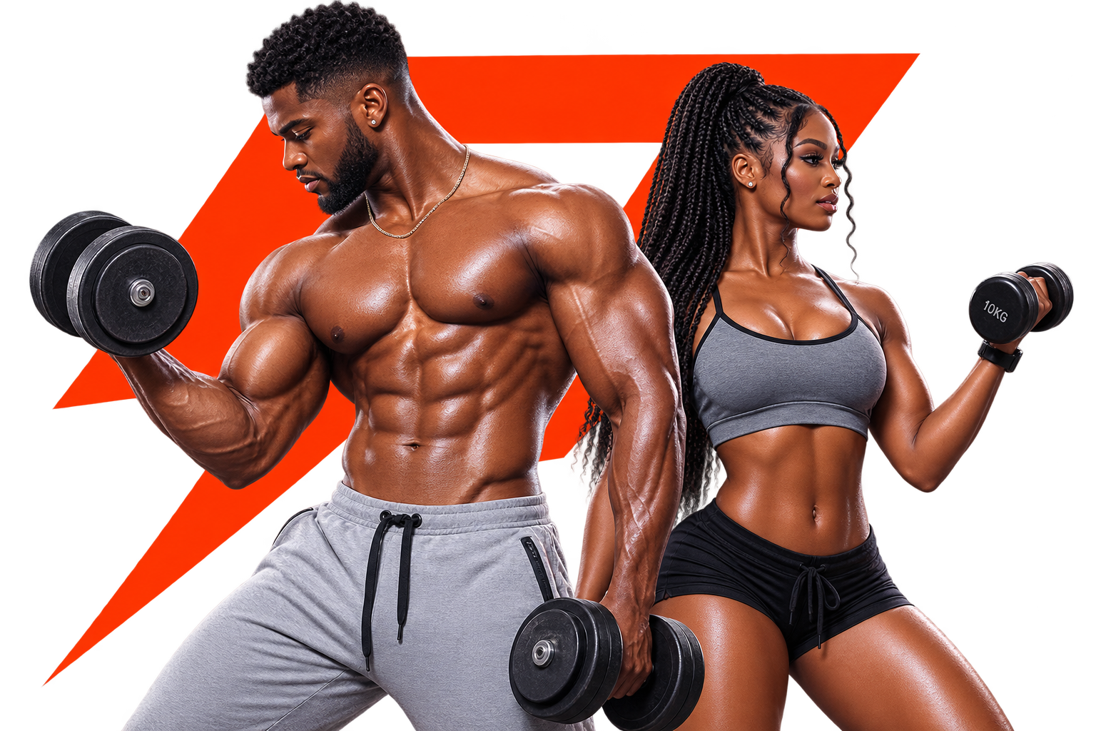 Two athletes training